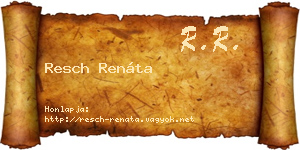 Resch Renáta névjegykártya